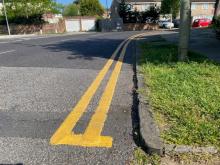 Double yellow lines, Manor Drive