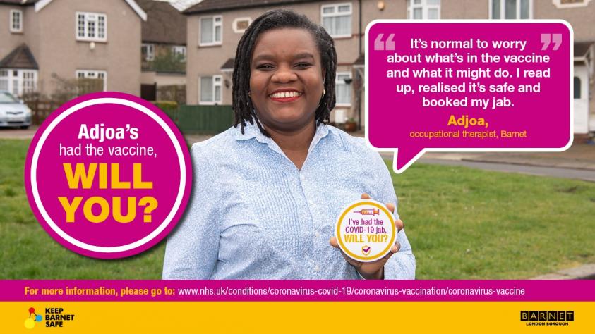 Adjoa has had the vaccine, will you?
