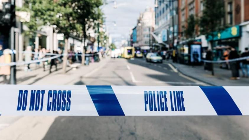 Stock photo: Police line
