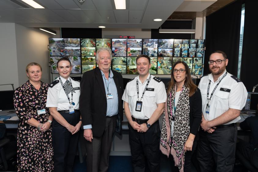 Cllrs and officers in the control room