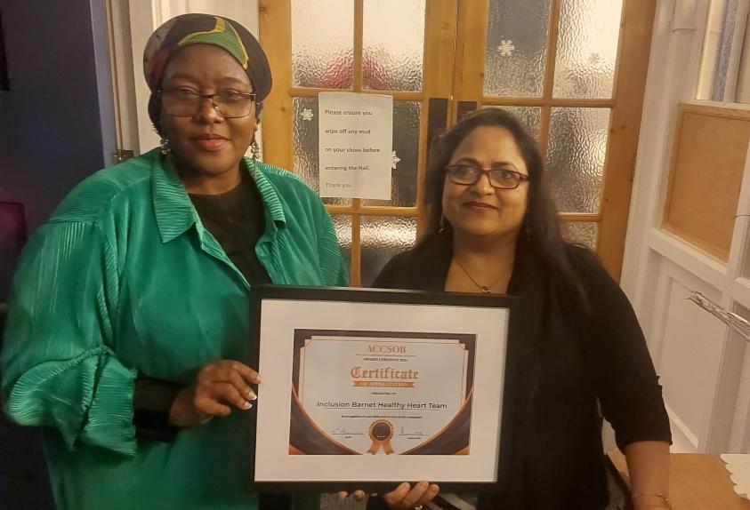 (From left to right) Salna Abdallah, Healthy Heart Peer Support Worker; Riffat Ahmed, Healthy Heart Peer Support Worker