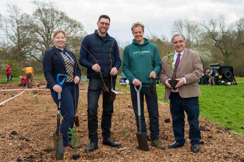 Dame Dawn Childs CEO Pure Data Centres, Alastair Collier Chief RD Officer A Healthier Earth, Harry Barton CEO Earthwatch Europe, Councillor Tony Vourou Mayor of Barnet