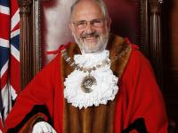 Brian Salinger in Mayoral robes