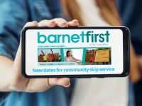 Barnet First eNewsletter viewed on phone