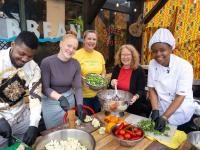 Cllr Alison Moore with Anita Watson and the team at Allotmentz