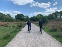 Cyclists on a path in Barnet