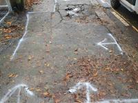 A damaged pavement in Barnet
